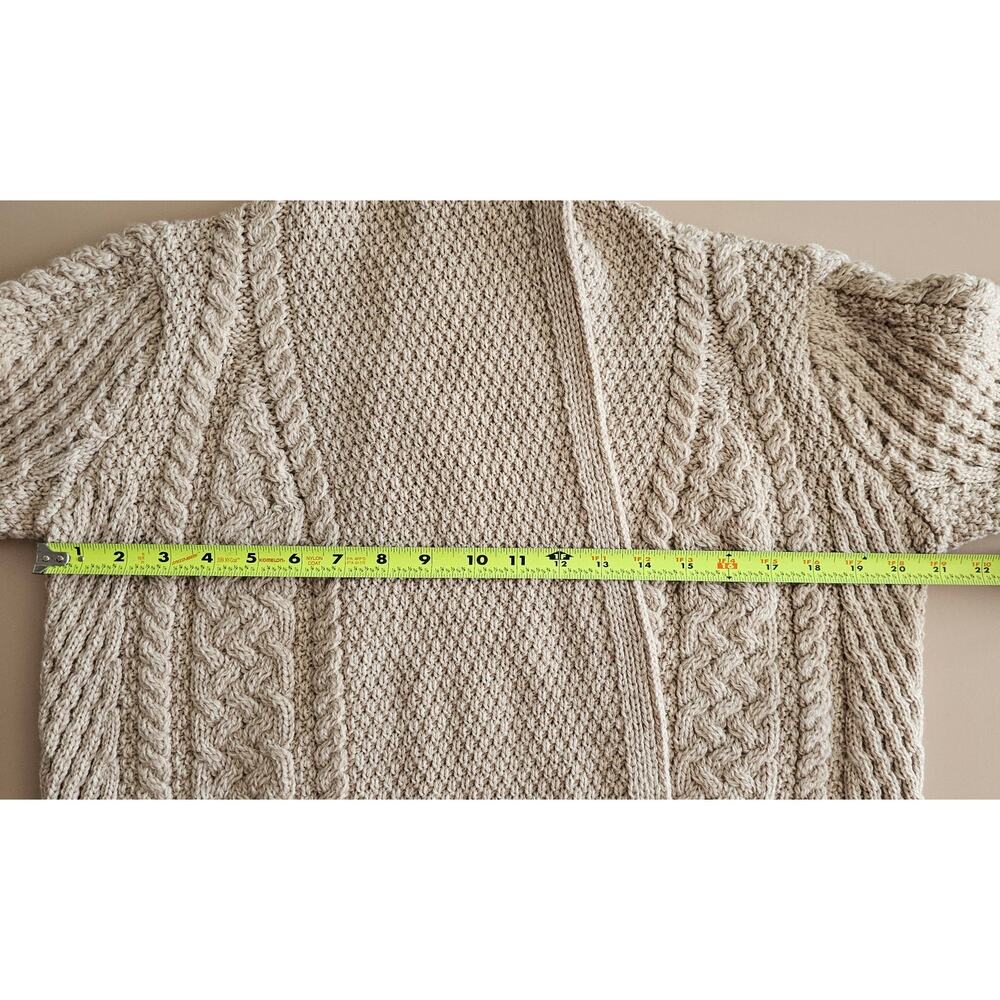 EUC ARAN CRAFTS Merino Wool Drape Open Front Shawl Long Cardigan Sweater S - Picture 5 of 6